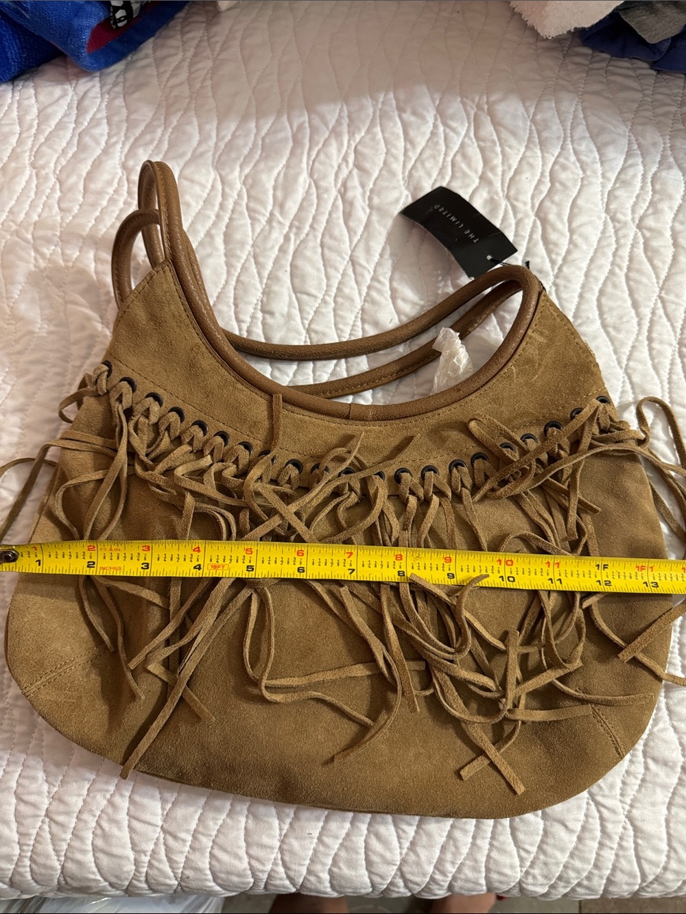 The Limited Tan Suede Fringe Shoulder Bag - Picture 5 of 6